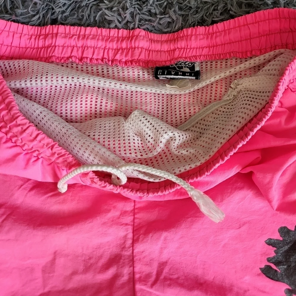 Aldo Gianne For Italian Club Mens Vintage Pink Graphic Board Shorts Size S